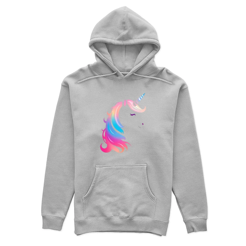 Rainbow Pastel Unicorn Silhouette Female Pullover Hoodie