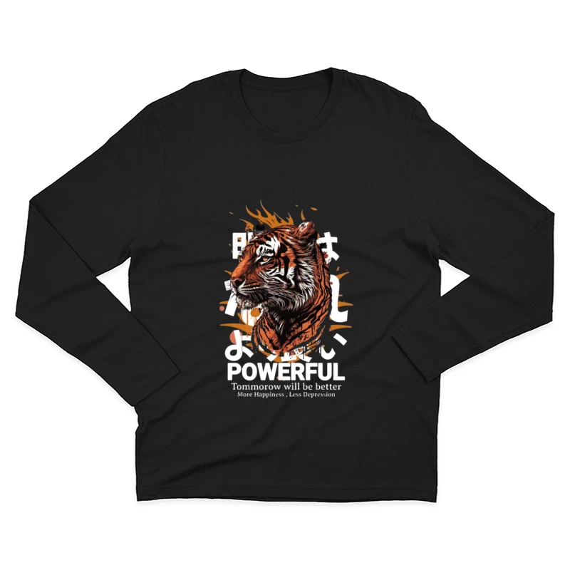 Tigre puissant avec texte motivant Homme Manches Longues T-Shirt