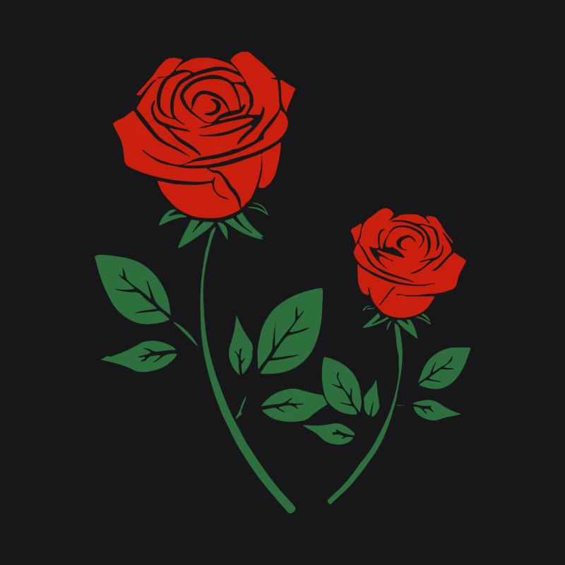 Zwei rote Rosen mit Blättern Herren Pullover Hoodie