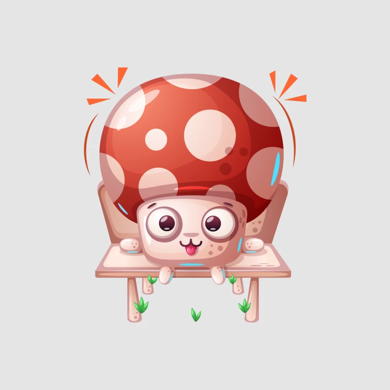 Dessin mignon de champignon avec visage joyeux Femme Sweat à capuche