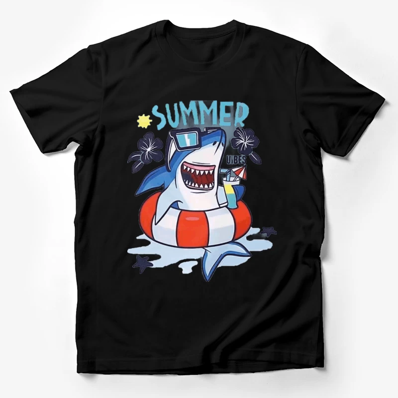 Sommerhai mit Sonnenbrille und Getränk Herren T-Shirt