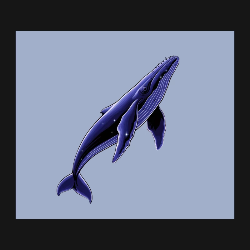 Artistic Blue Whale Under Starry Ocean Mouse Pad