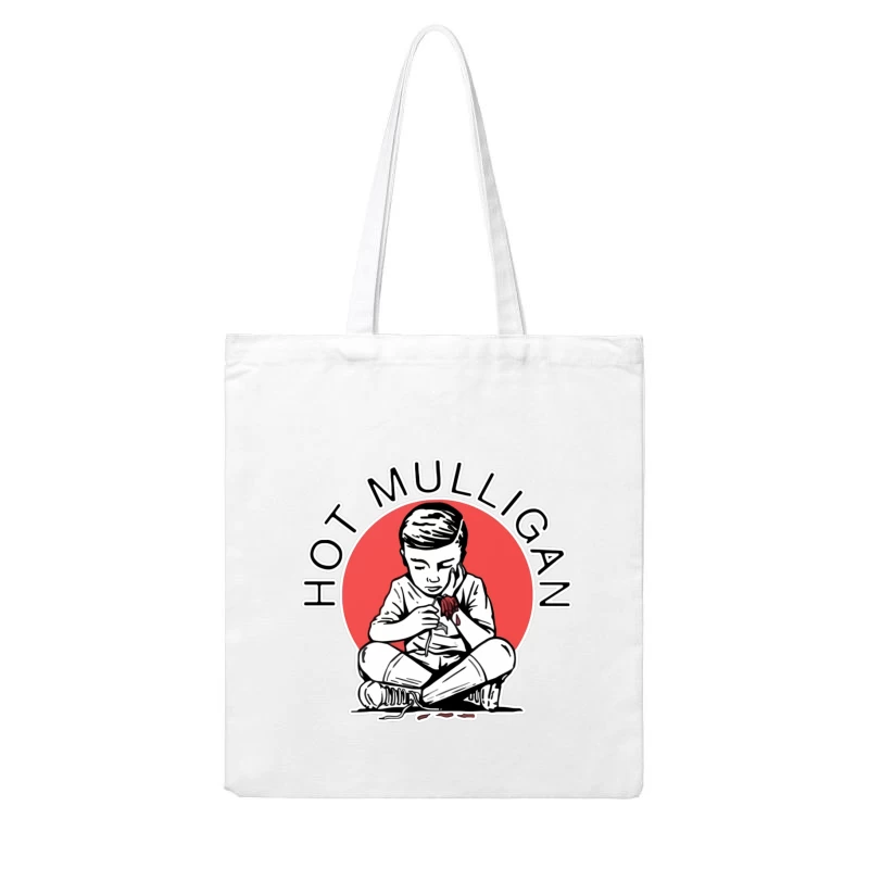 Hot Mulligan Band Logo with Retro Illustration Cotton Tote Bag