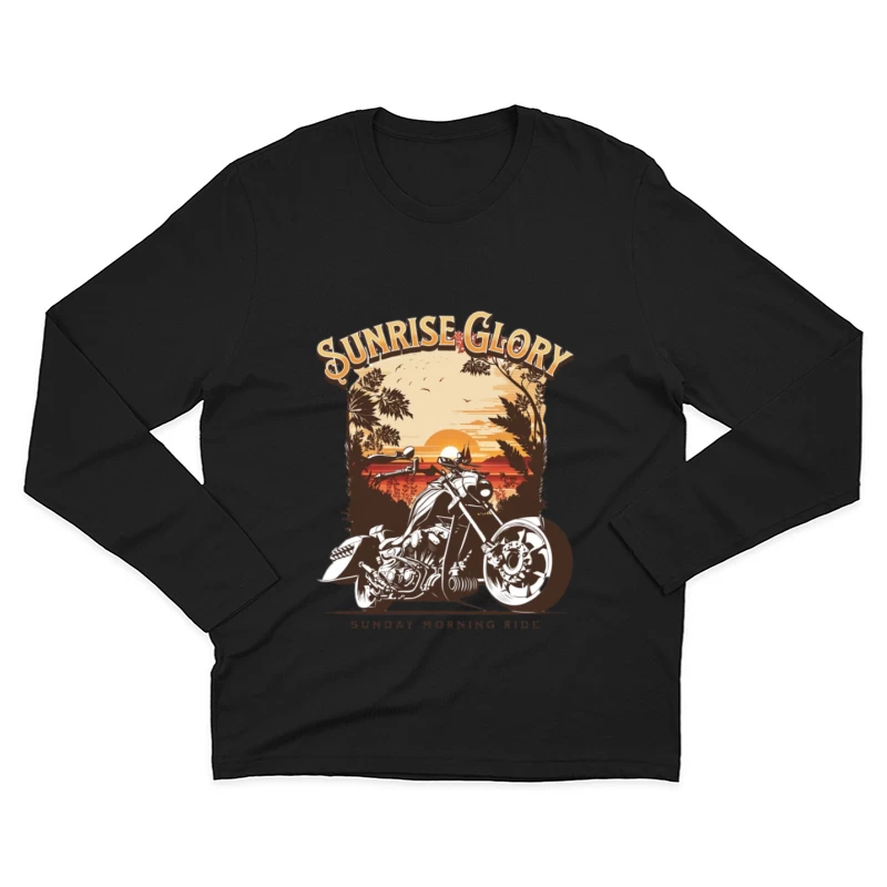 Balade en moto au lever du soleil Homme Manches Longues T-Shirt