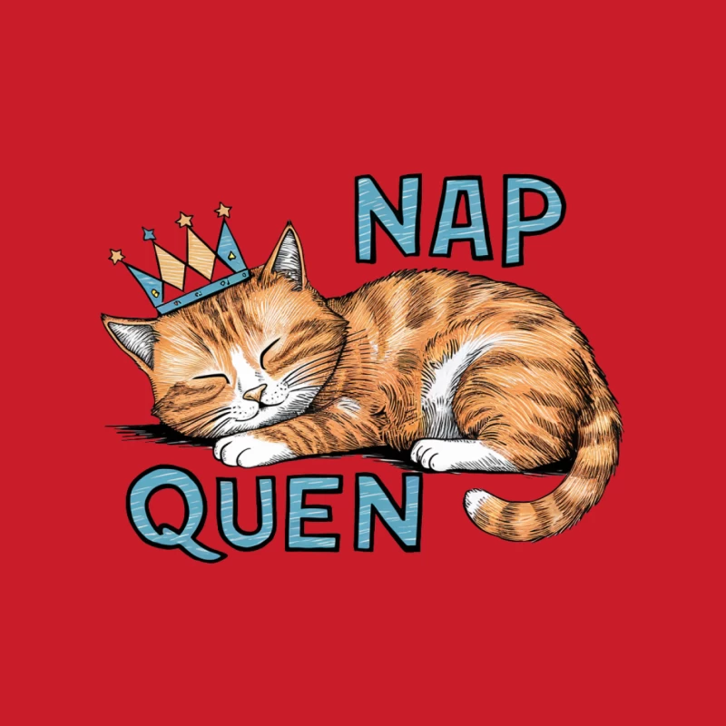 Sleepy Cat Crowned Nap Queen Female Pullover Hoodie