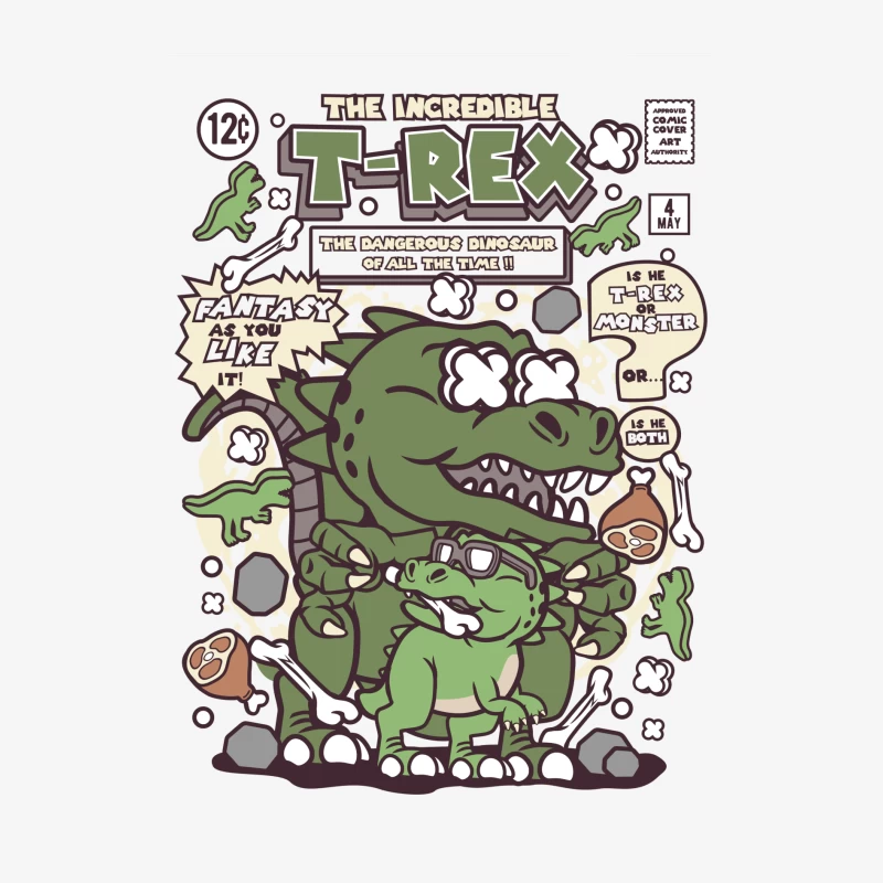 La BD du dangereux dinosaure T-Rex Femme Manches Longues T-Shirt
