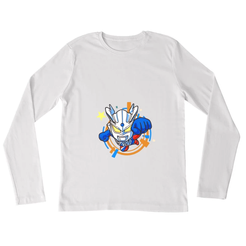 Design Robotico di Supereroe Maglietta maniche lunghe Donna