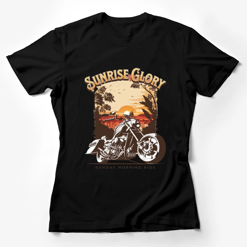 Balade en moto au lever du soleil Femme T-Shirt