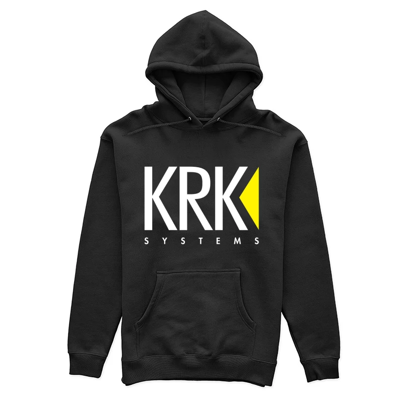 KRK Systems Minimalist Logo Design with Yellow Accent Female Pullover Hoodie