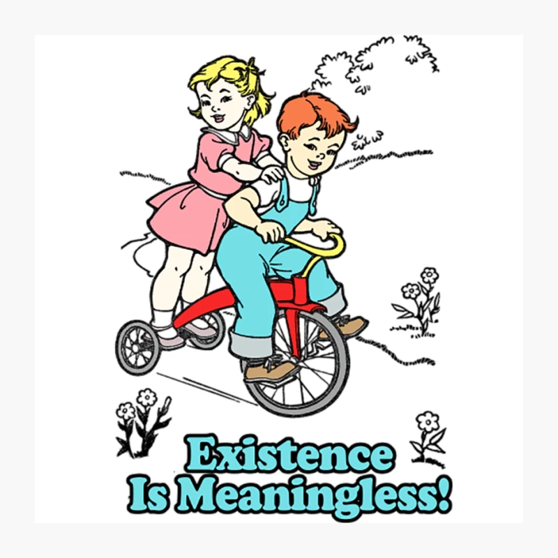 Existence Is Meaningless! Nihilist Statement Tee Pin