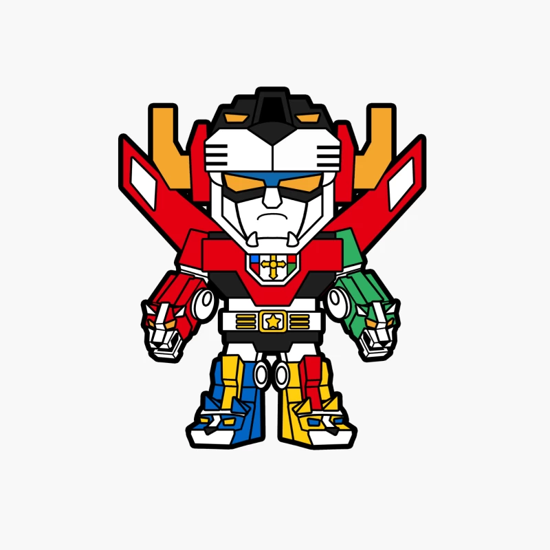 Chibi Voltron Robot Cartoon Illustration Cotton Tote Bag