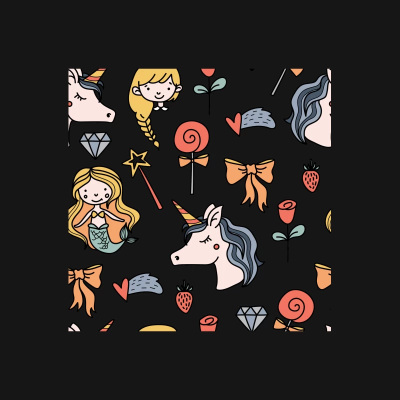 Design magique avec licornes et sirènes Femme T-Shirt