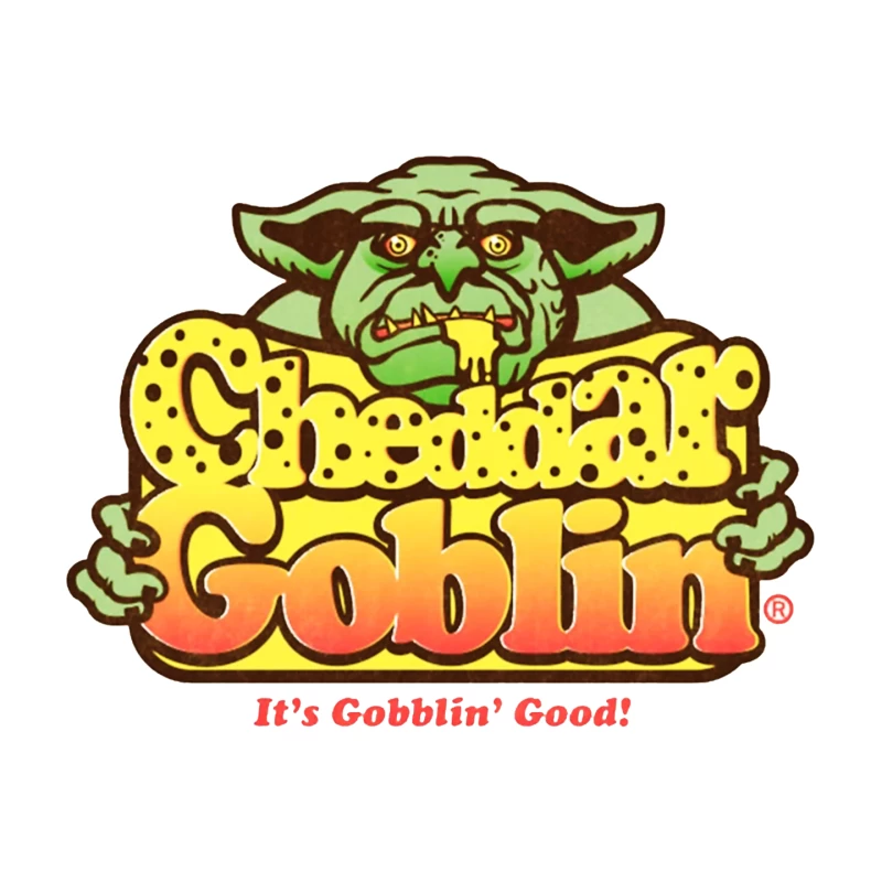 Retro Goblin Character Food Logo with Yellow Typography Mouse Pad