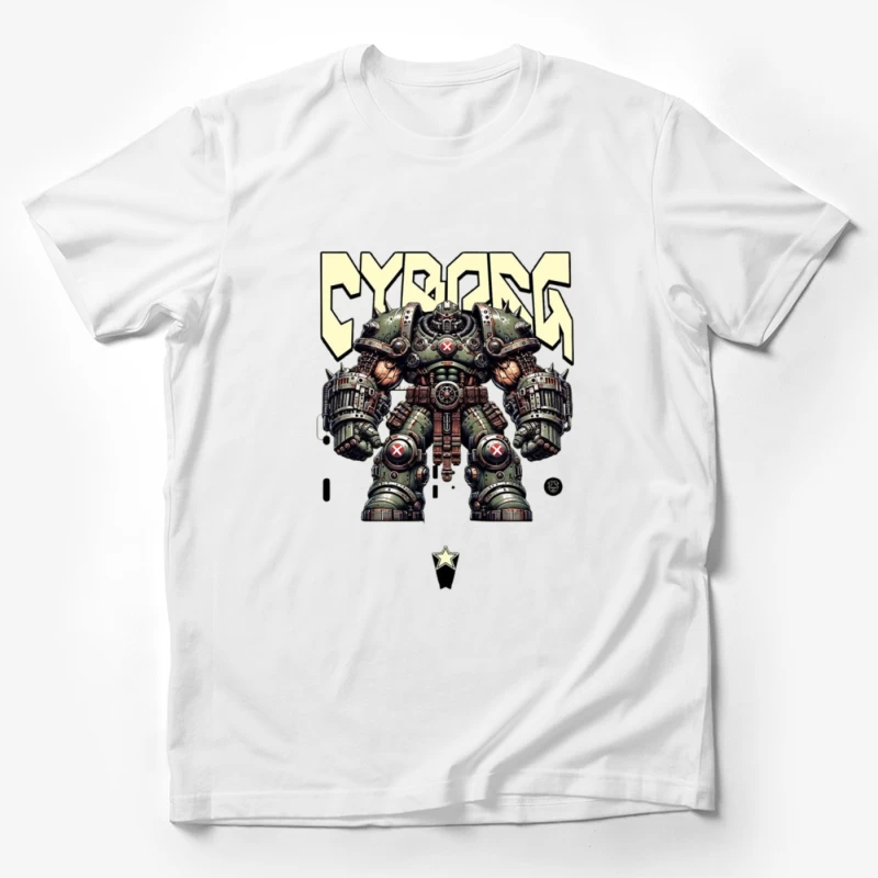 Heavy Combat Cyborg Mech Armor Illustration Male T-Shirt