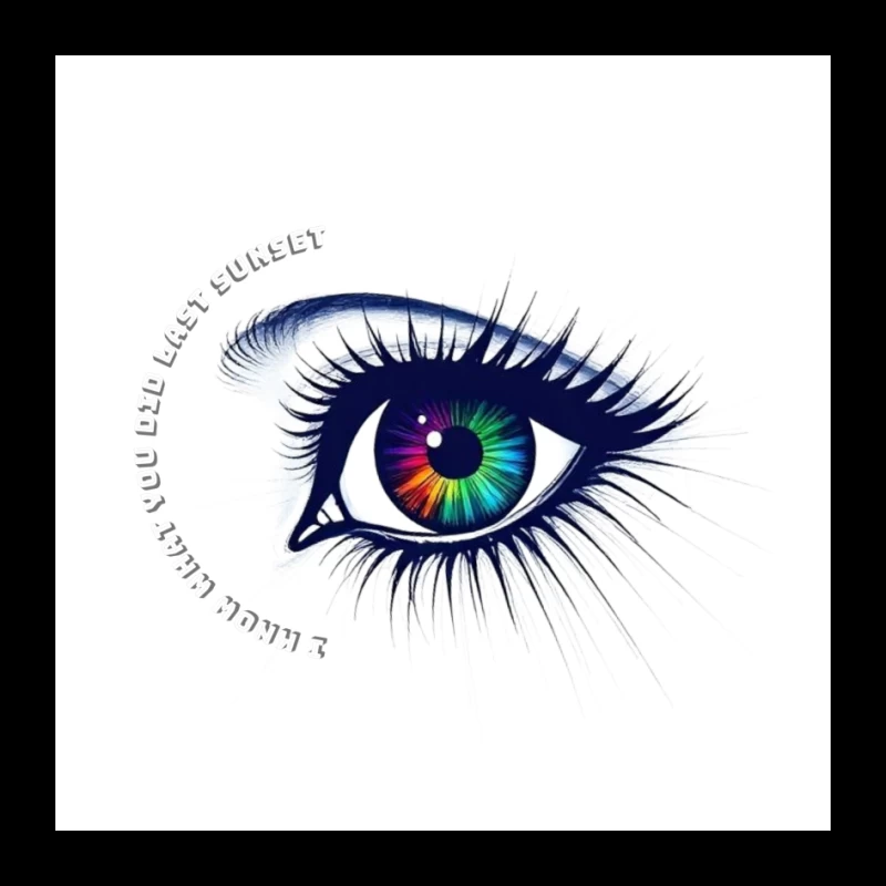 Mesmerizing Rainbow Eye Digital Art Pin