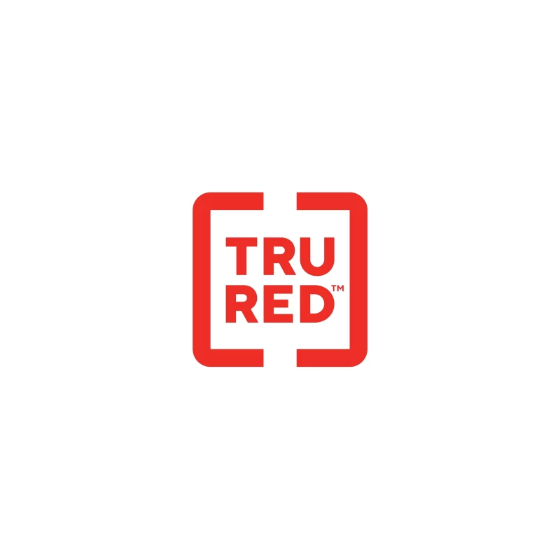 TruRed Minimalist Square Logo Design in Red and White Coffee Mug