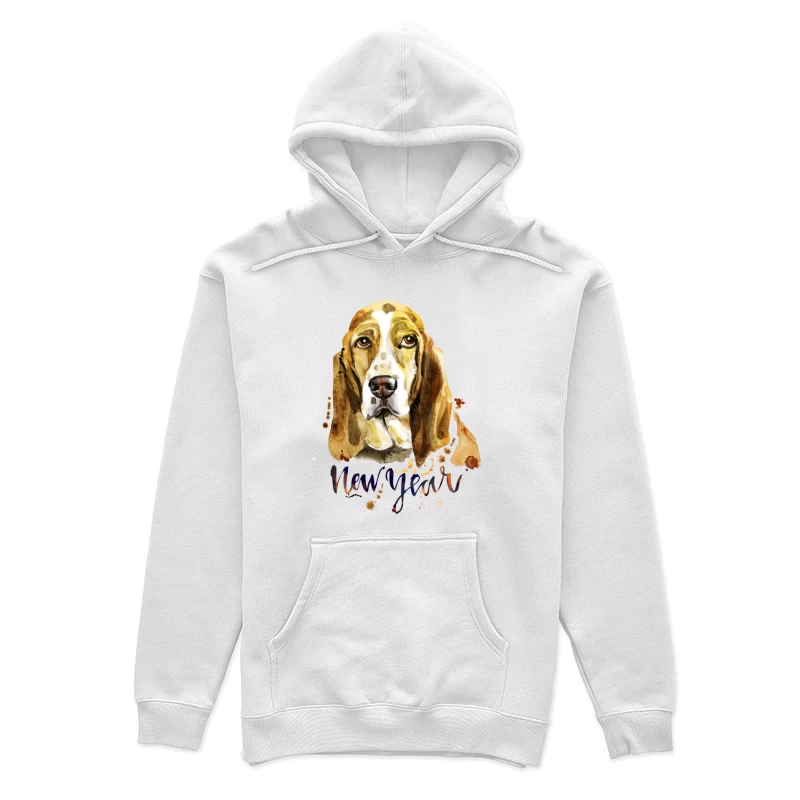 Portrait de chien aquarelle pour le Nouvel An Femme Sweat à capuche