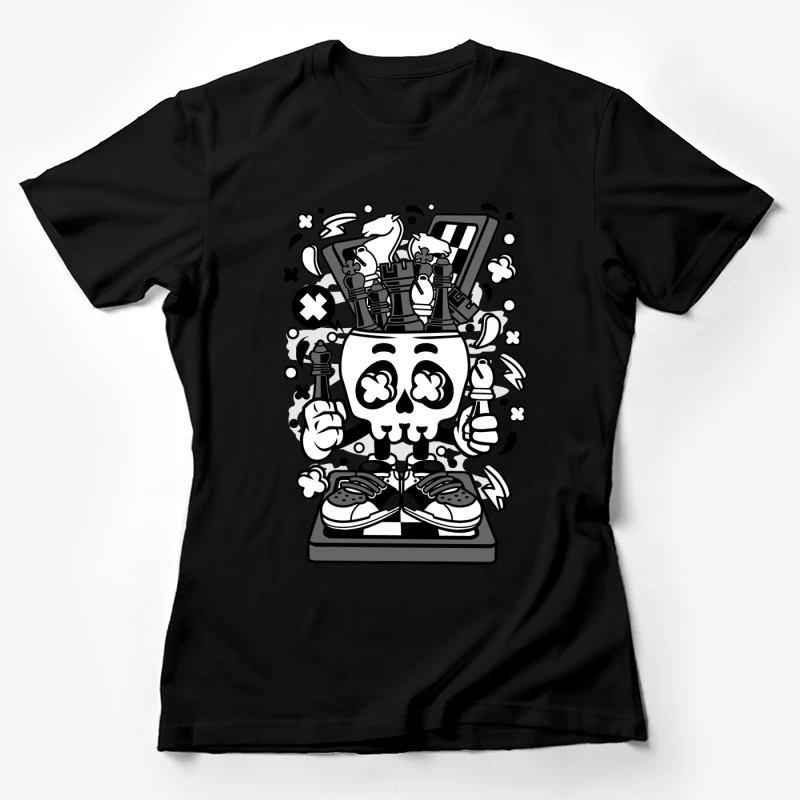 Crâne de jeu d'échecs créatif Femme T-Shirt
