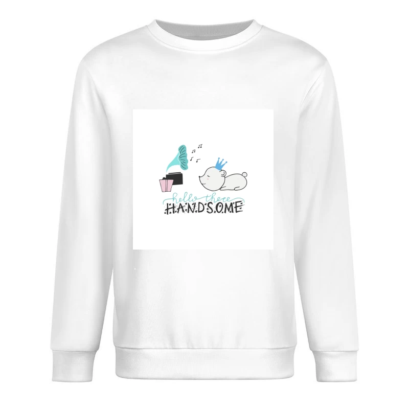 Bonjour, ours couronné mignon Homme Sweat-shirt à enfiler