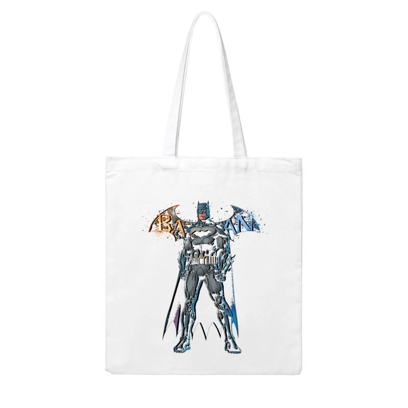Batman Character Illustration Cotton Tote Bag