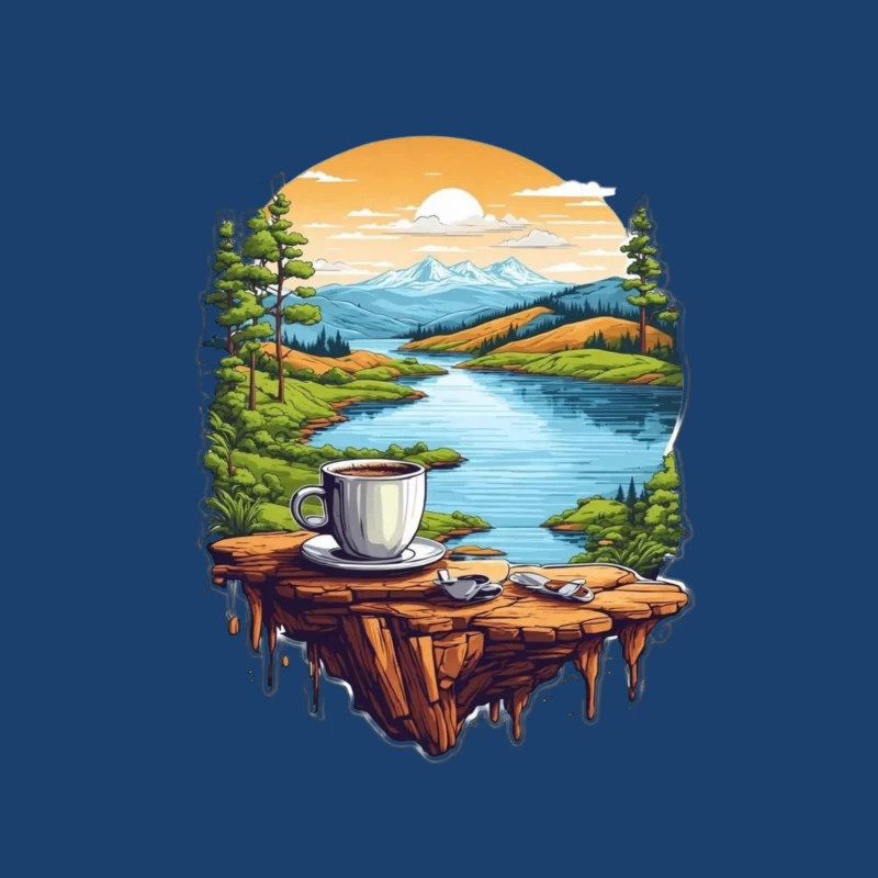 Scenic Coffee Landscape Male Pullover Hoodie