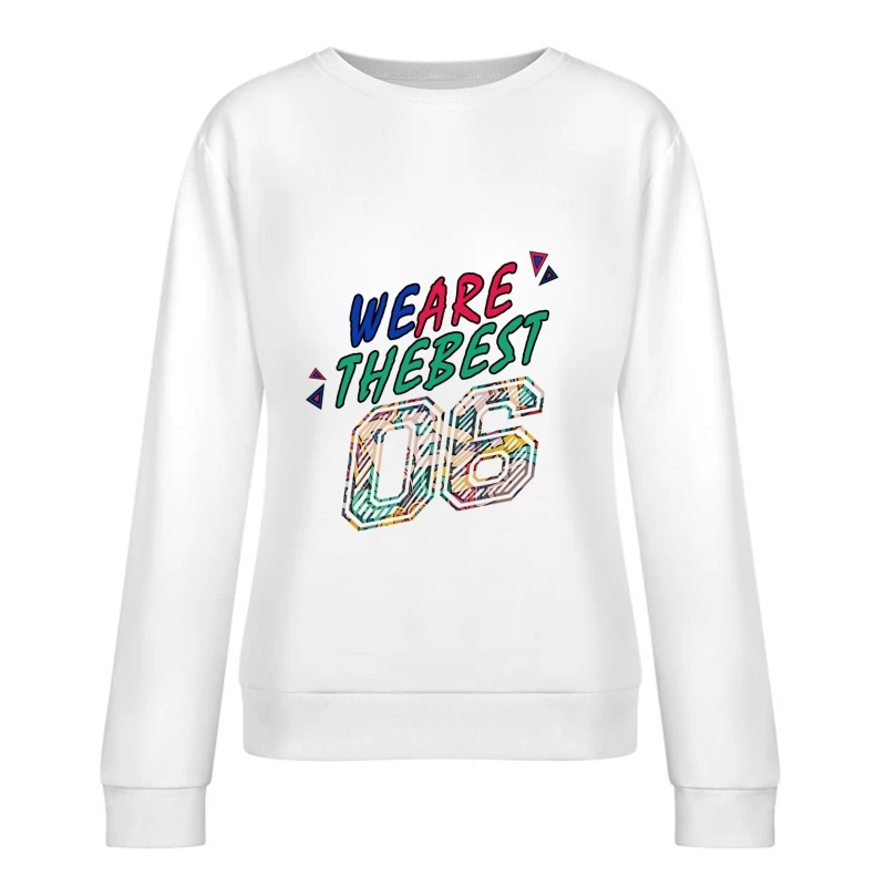 Kunstvolles Design mit Zahlen und Buchstaben Damen Pullover Sweatshirt
