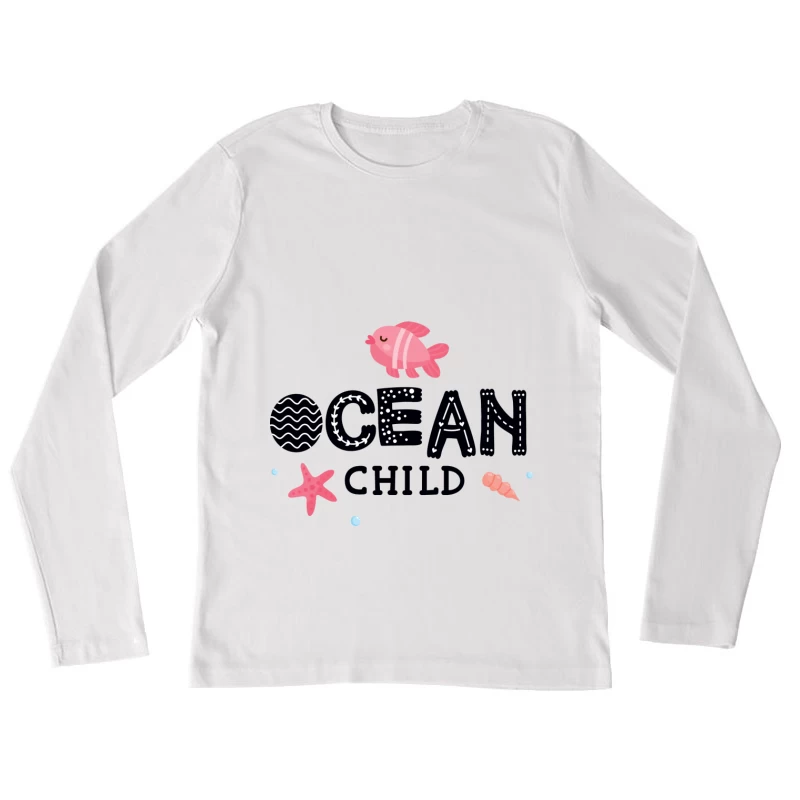 Enfant de l'océan avec motifs marins Femme Manches Longues T-Shirt