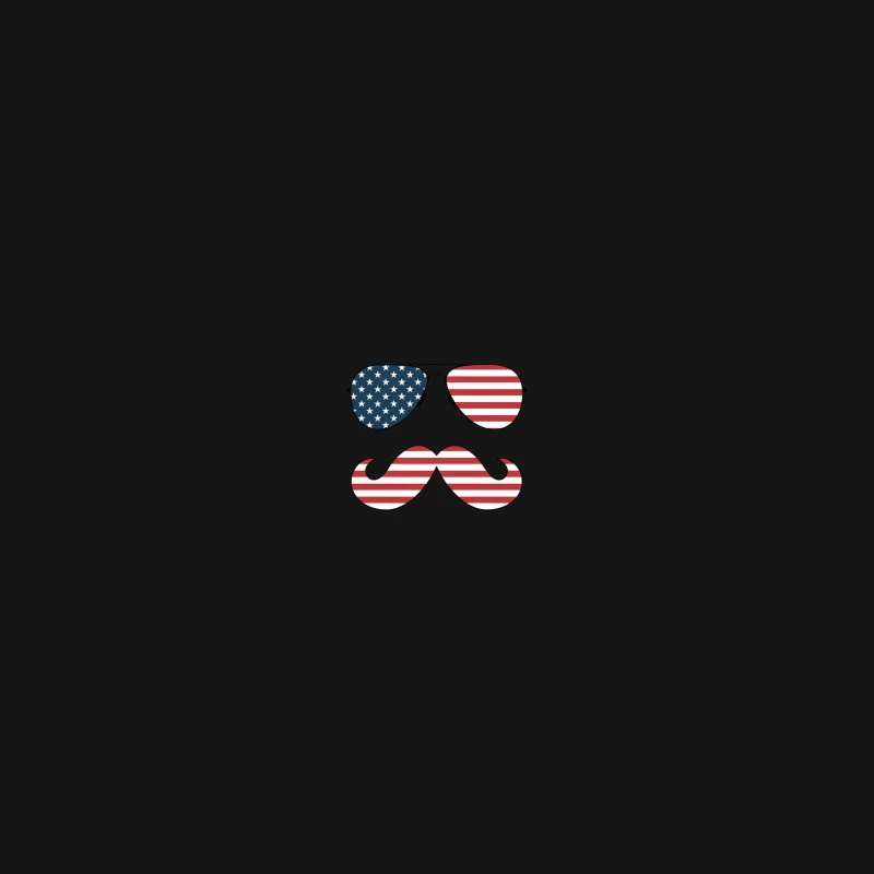 Patriotic American Flag-Themed Sunglasses and Mustache Desk Mat