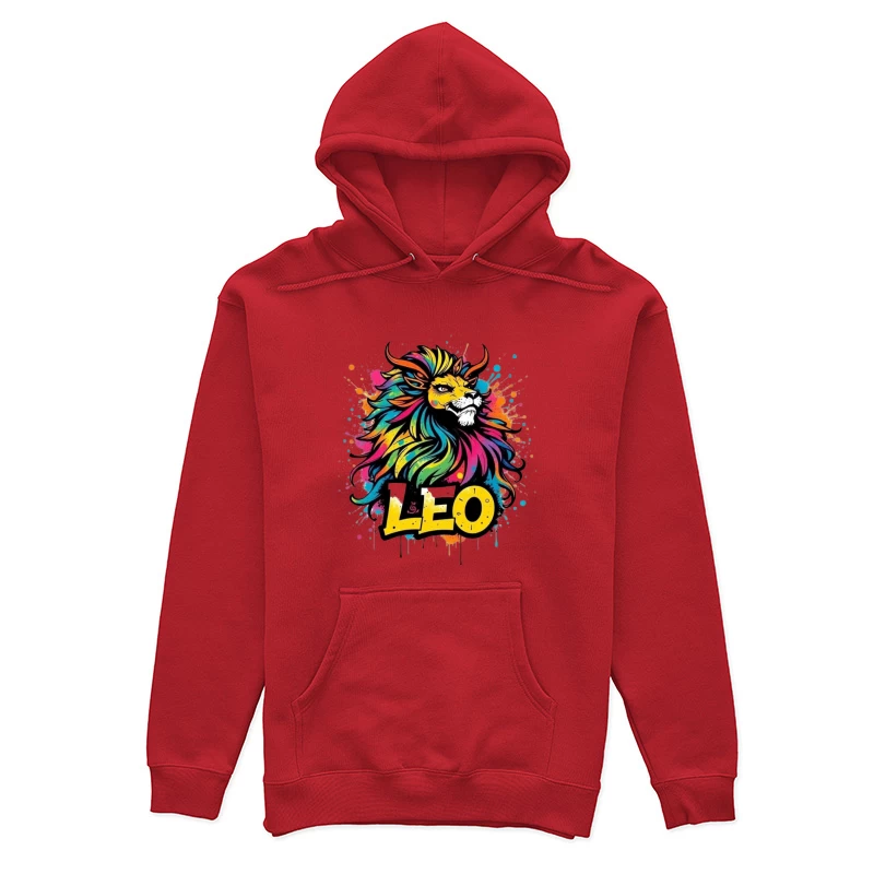 Colorful Leo Zodiac Lion Art Female Pullover Hoodie