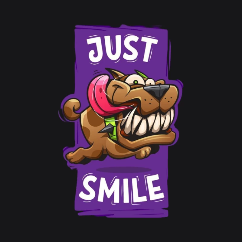 Comic-Hund mit fröhlichem Grinsen Herren Pullover Hoodie