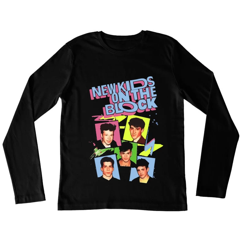 New Kids on the Block 90s Pop Group Vintage Photo Collection Female Long Sleeve T-Shirt