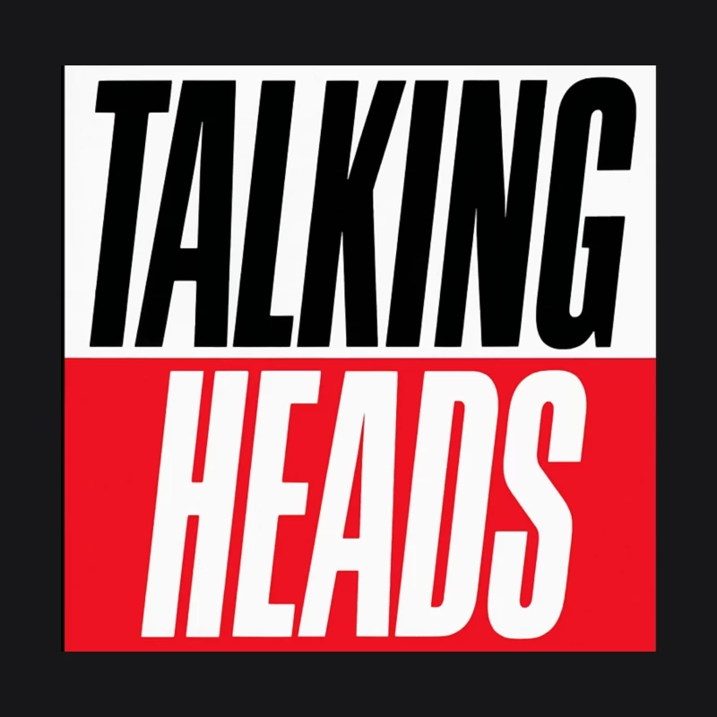 Talking Heads Classic Band Logo Design in Black and Red Typography Male Pullover Hoodie