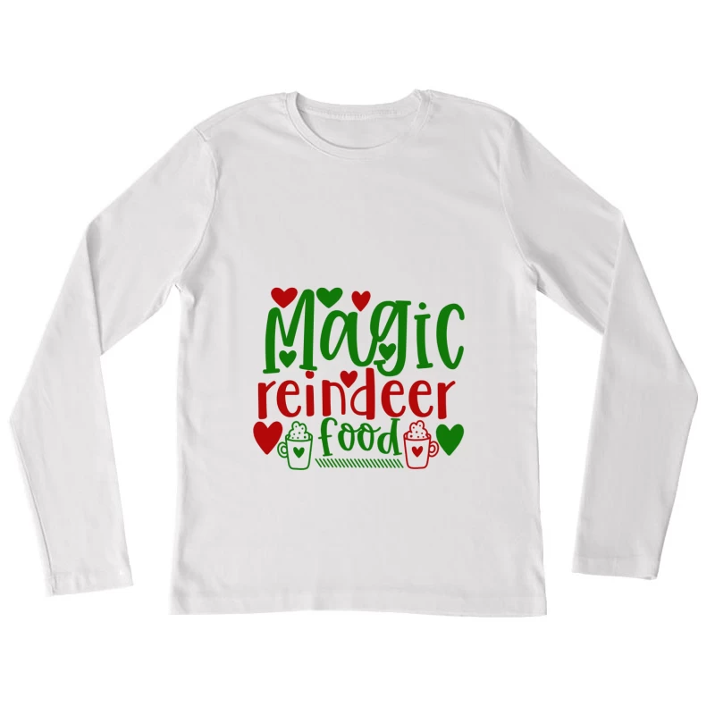 Conception de nourriture magique pour rennes Femme Manches Longues T-Shirt