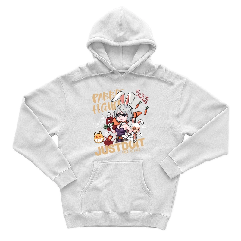 Häschenkampf-Design Herren Pullover Hoodie