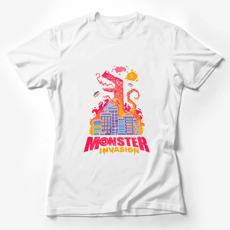 Monster Invasion: A Colorful Cartoon Illustration Female T-Shirt