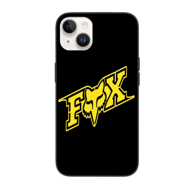 Fox Racing Yellow and Black Sports Brand Logo iPhone Case