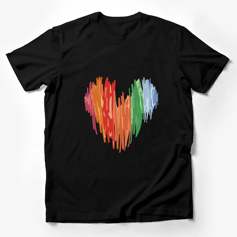 Abstraktes Regenbogen-Herz Herren T-Shirt