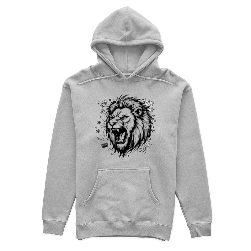 Roaring Lion Illustration Female Pullover Hoodie