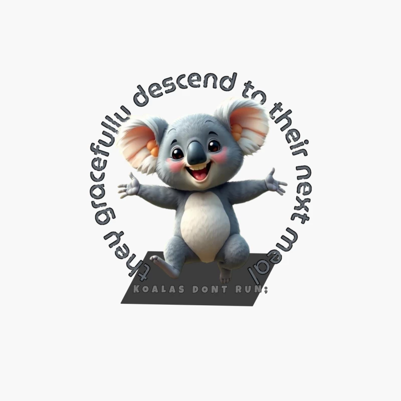 Playful Cartoon Koala Cotton Tote Bag
