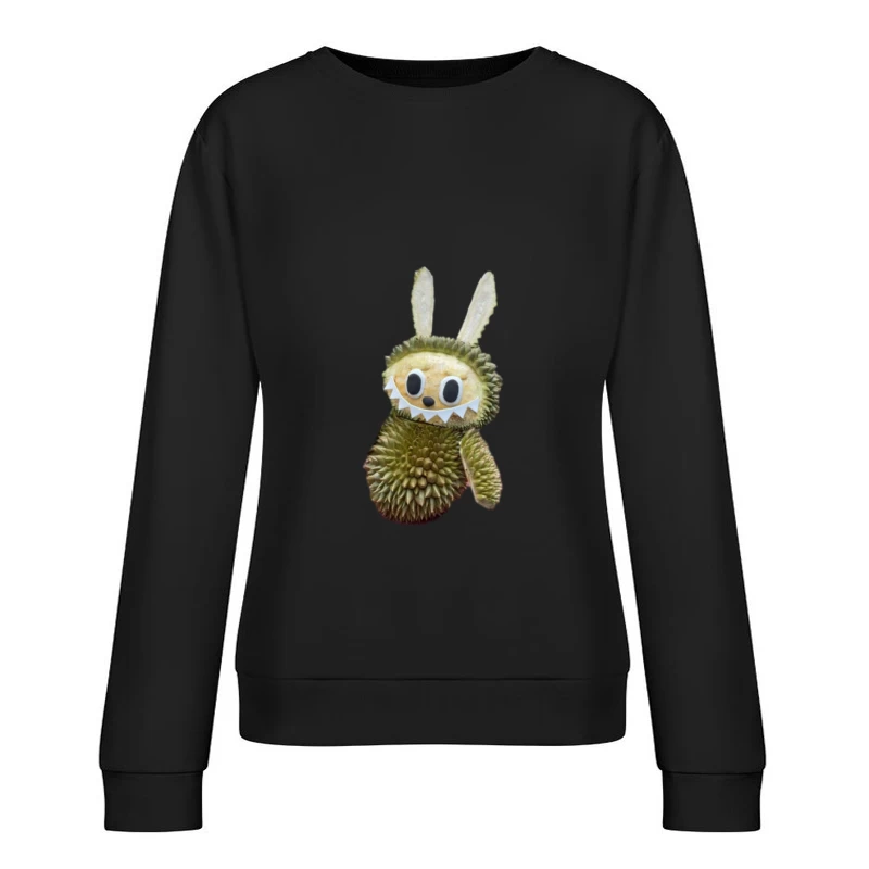 Kreatives Durian-Kunstwerk mit Hasenelementen Damen Pullover Sweatshirt
