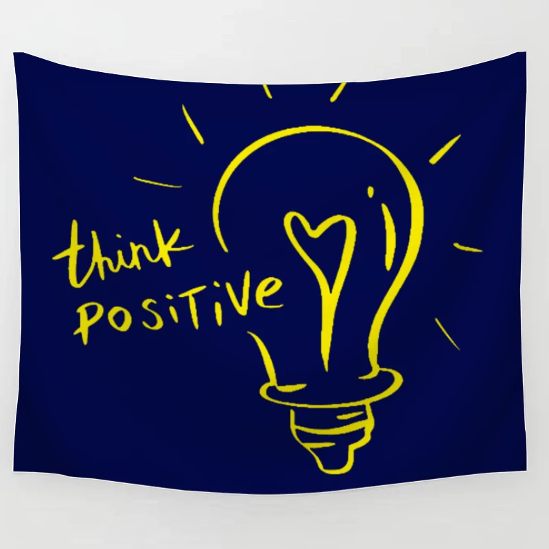 Positive Thinking Light Bulb Illustration Tapestry