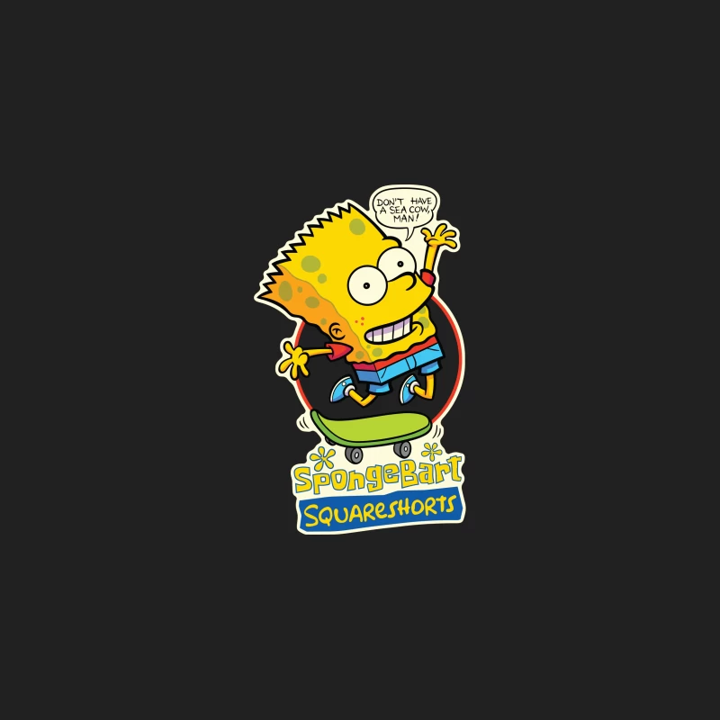 SpongeBart Squareshorts Skateboarding Character Bucket Hat