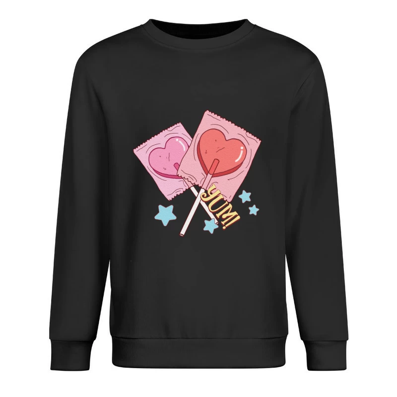 Herzförmige Lutscher Illustration Herren Pullover Sweatshirt