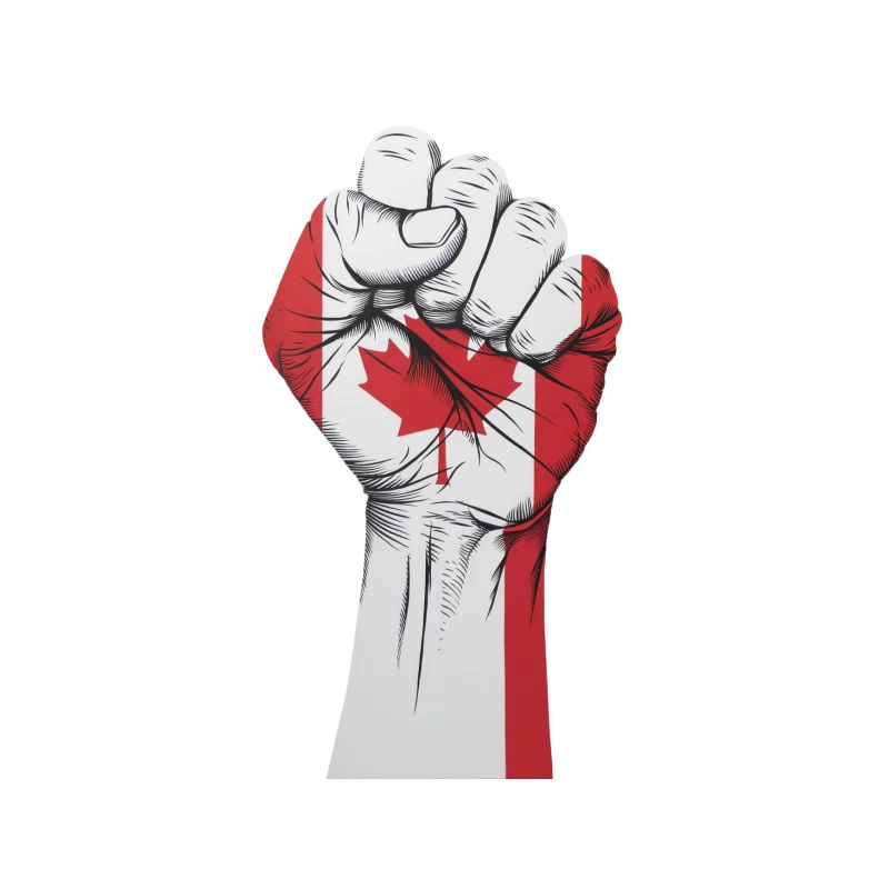 Canadian Patriotic Fist: Strength and National Pride Tapestry