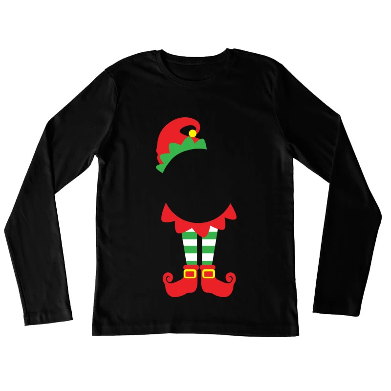 Déguisement d'elfe de Noël coloré Femme Manches Longues T-Shirt