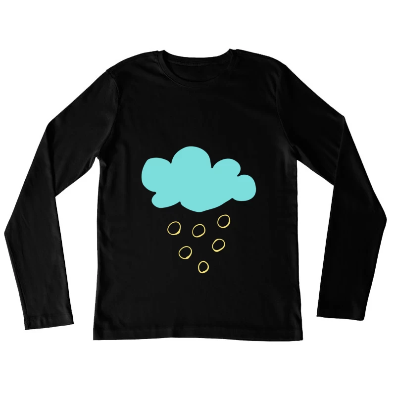 Nuage et Pluie Dessinés Femme Manches Longues T-Shirt