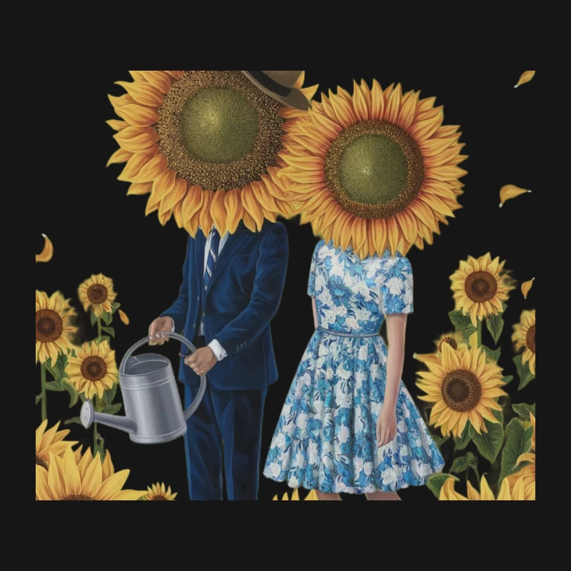 Surreal Sunflower Couple in Garden Mouse Pad