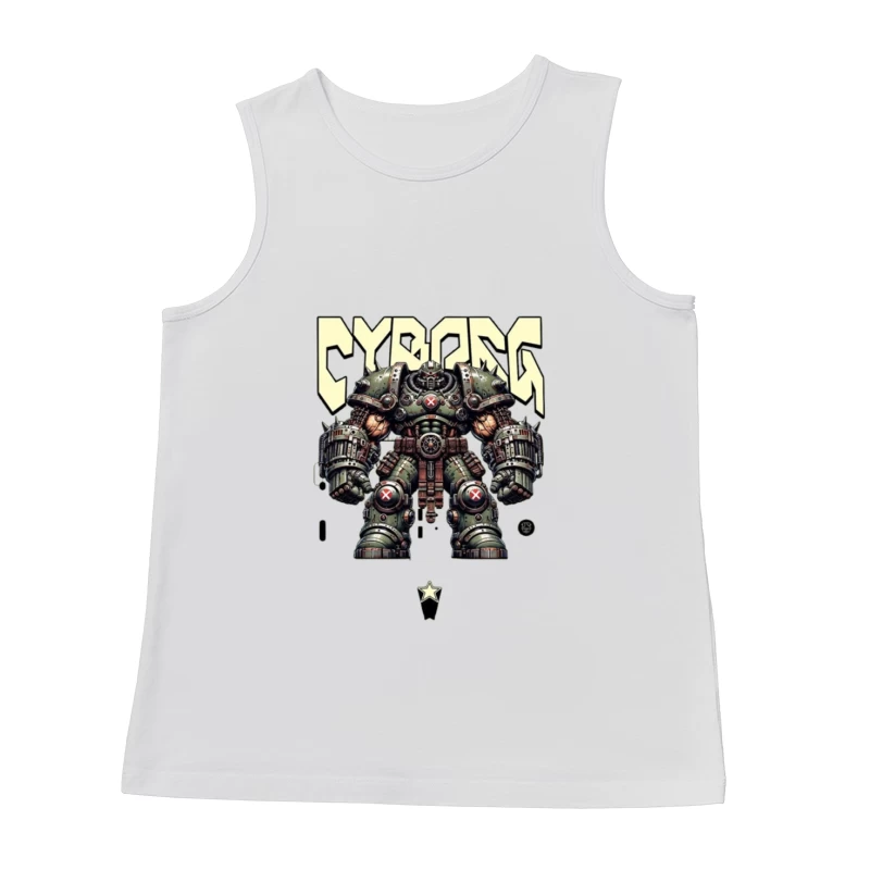 Heavy Combat Cyborg Mech Armor Illustration Male Tank Top