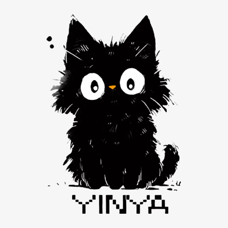 Schwarze flauschige Katze Illustration Herren Pullover Sweatshirt