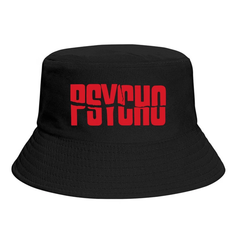 Red Typography Logo of Classic Horror Film "Psycho" Bucket Hat